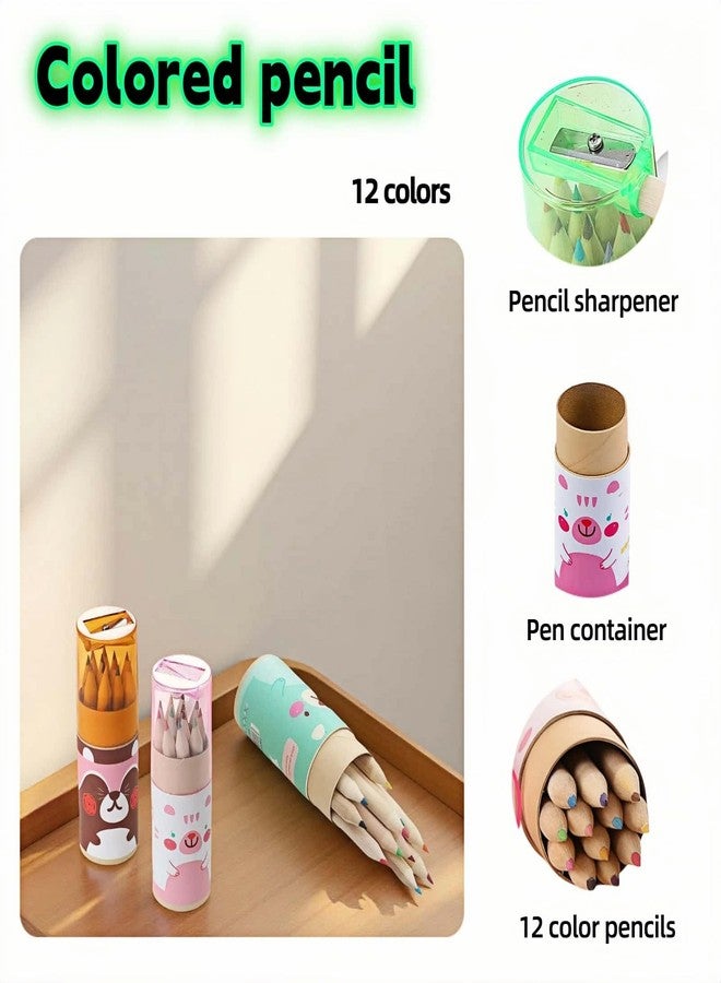 RyanDesign 3-Pack Mini Portable Colored Pencils Set - 12 Colors Each (36 Total) with Built-In Sharpener, 3.35” Miniature Art Pencils in Portable Tubes- Ideal for School, Classrooms & On-The-Go Creativity - Image 3